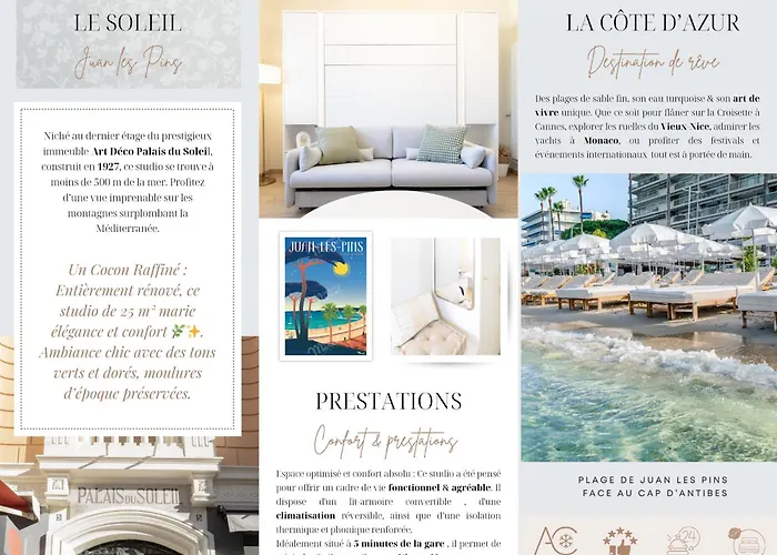 Appartamento Le Soleil, Juan Les Pins, 2 Min Walk To Beach, Ac, Last Floor! *